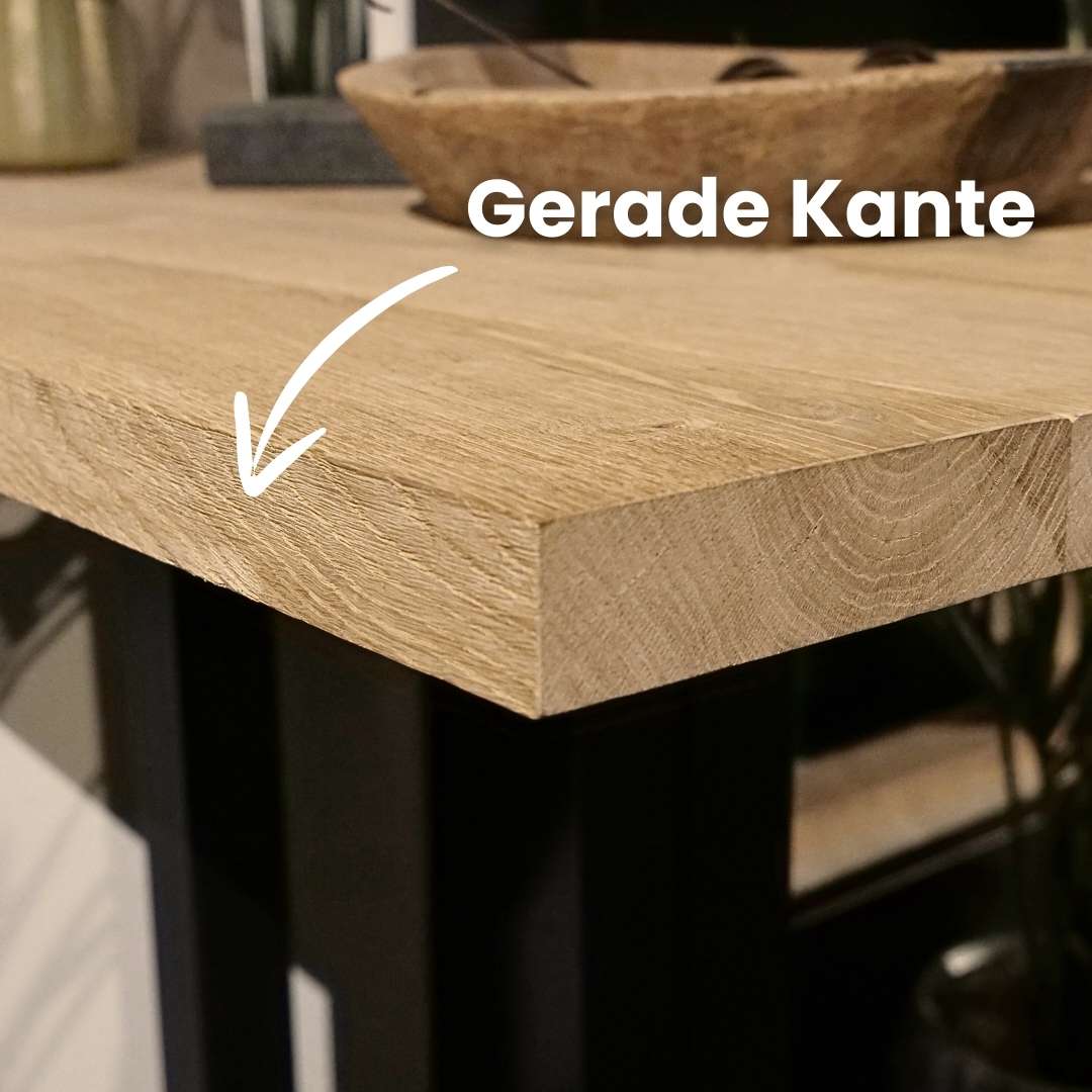 Esstisch Eiche mit gerader Kante | Modell Schwarzwald | 4 cm