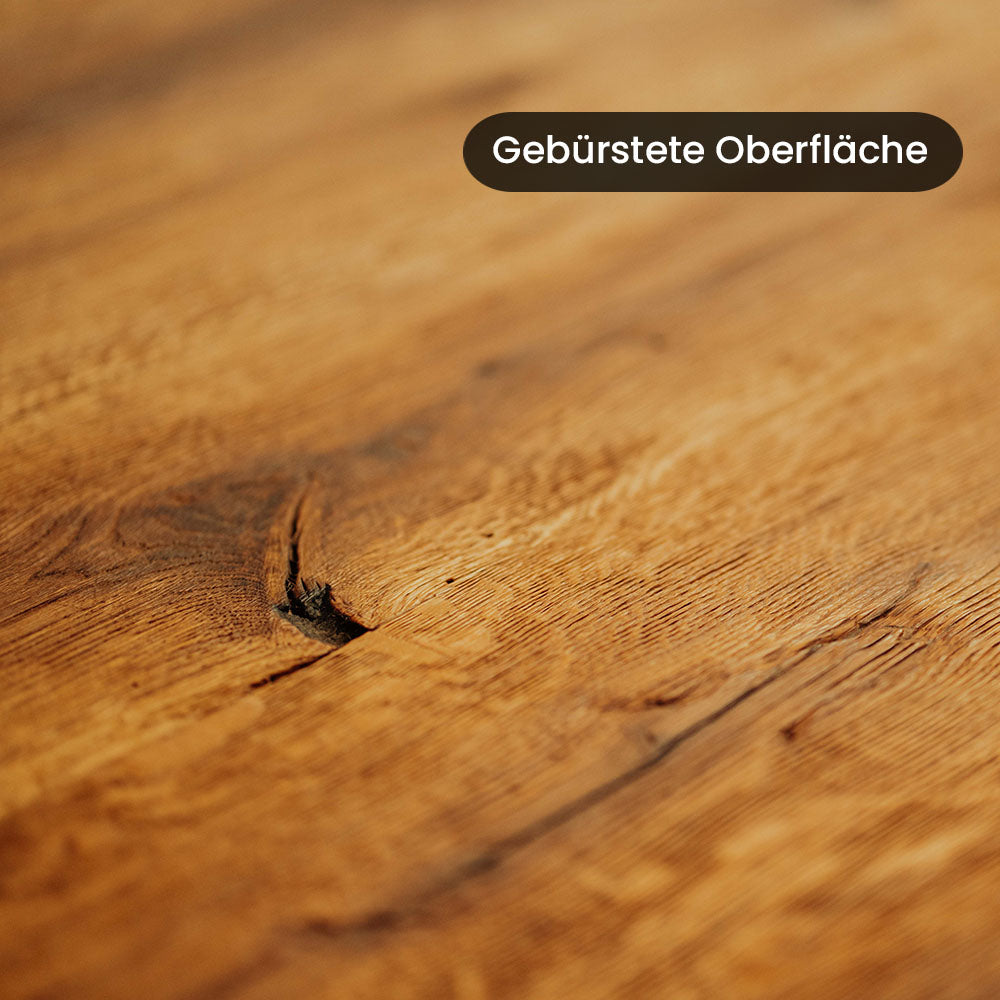 Esstisch Eiche rustikal | Gerade Kante | Gebürstet & Geölt