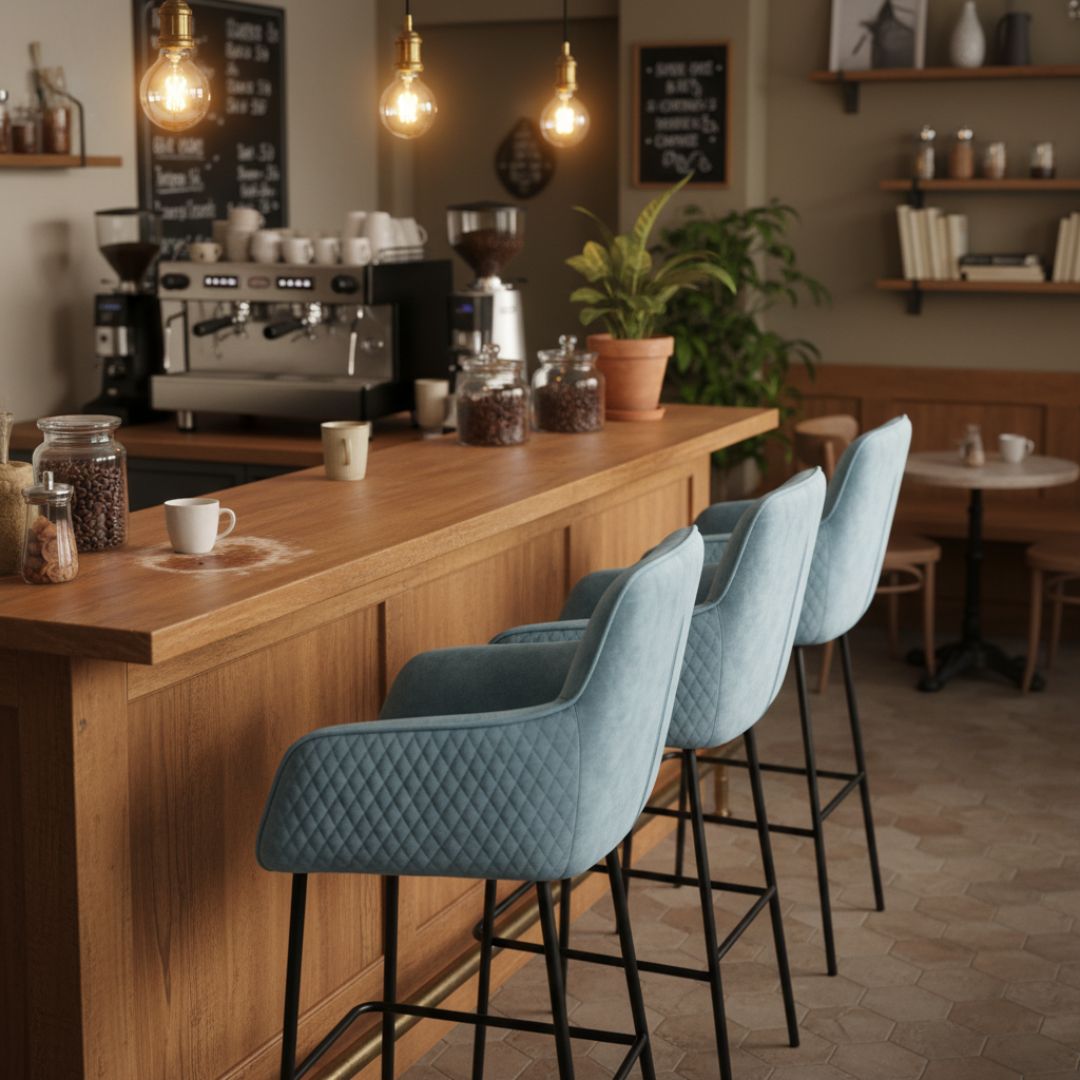 Barstuhl | Schwarzwald Loft | Samtstoff<br>1 Stück