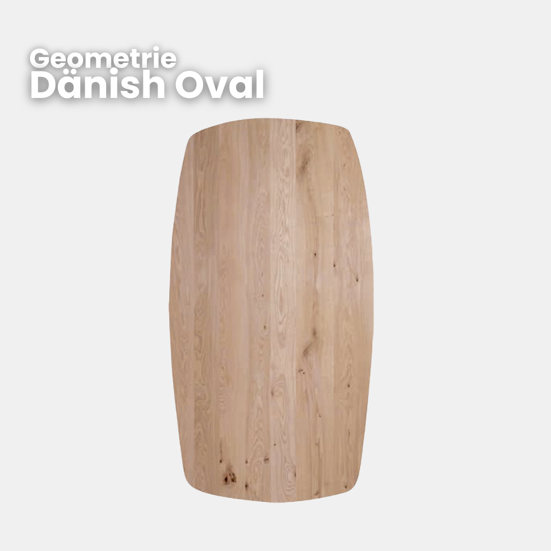 Esstisch Eiche | Danish Oval | Schweizer Kante abgerundet | 3 cm
