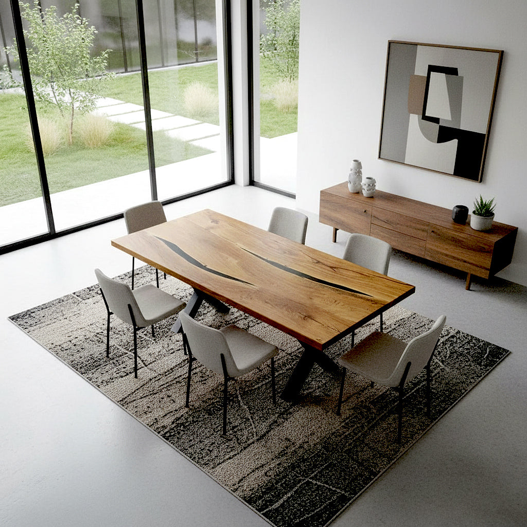 Sale! Epoxidharz Esstisch aus Eiche | 180 x 90 cm | verschiedene Gestelle