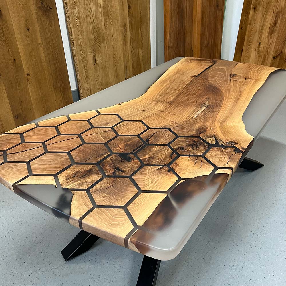 Sale! Epoxidharz Esstisch aus Nussbaum | 200 x 100 cm | verschiedene Gestelle