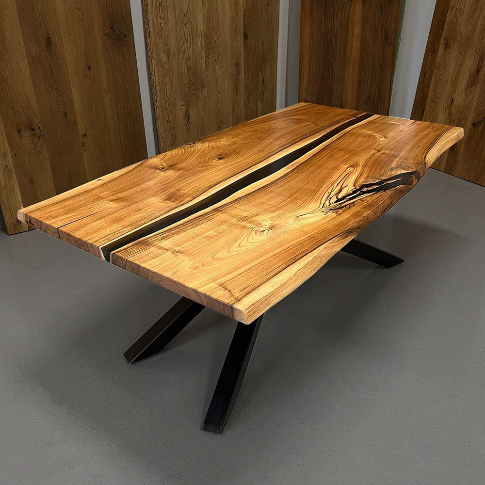 Sale! Epoxidharz Esstisch aus Nussbaum | 200 x 100 cm | verschiedene Gestelle