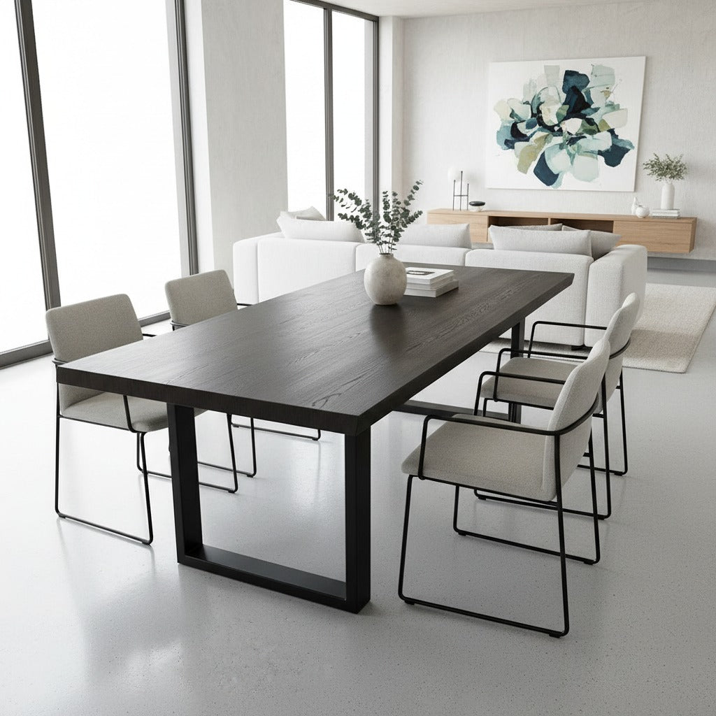 Esstisch Eiche schwarz | Modell Nachtschwärmer | 4 cm