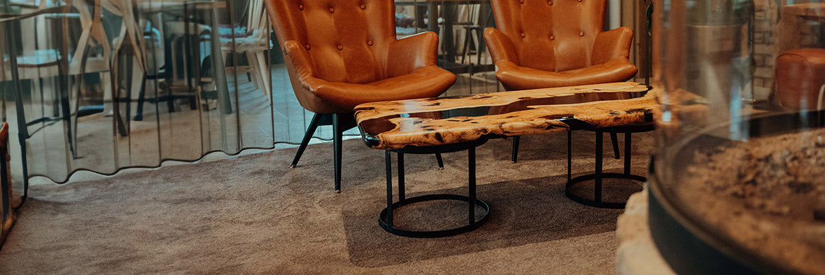 Epoxidharz Couchtisch mit schwarzem Epoxidharz