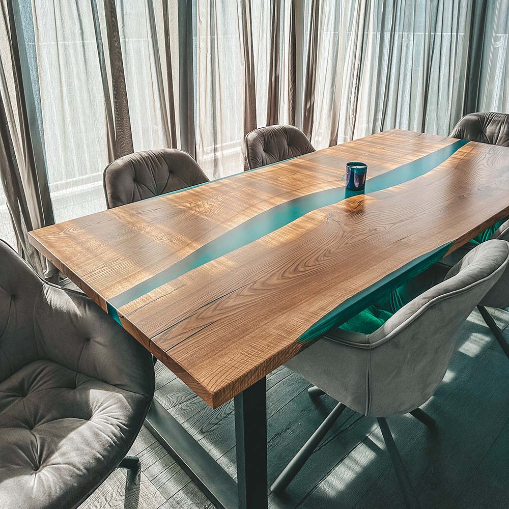 Epoxidharz Tisch aus Esche | Modell Lech