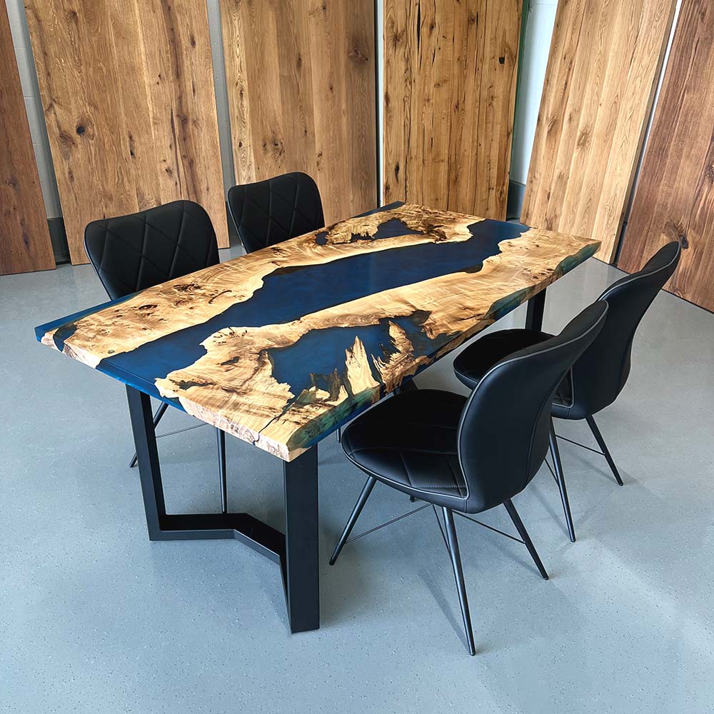 Epoxidharz Tisch nach Maß aus Pappel | verschiedene Gestelle