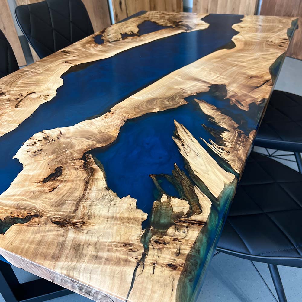 Epoxidharz Tisch nach Maß aus Pappel | verschiedene Gestelle