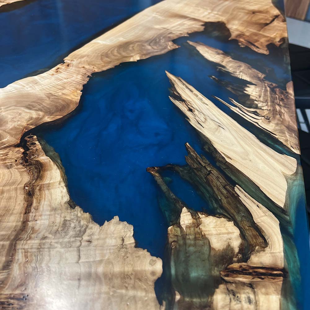 Epoxidharz Tisch nach Maß aus Pappel | verschiedene Gestelle