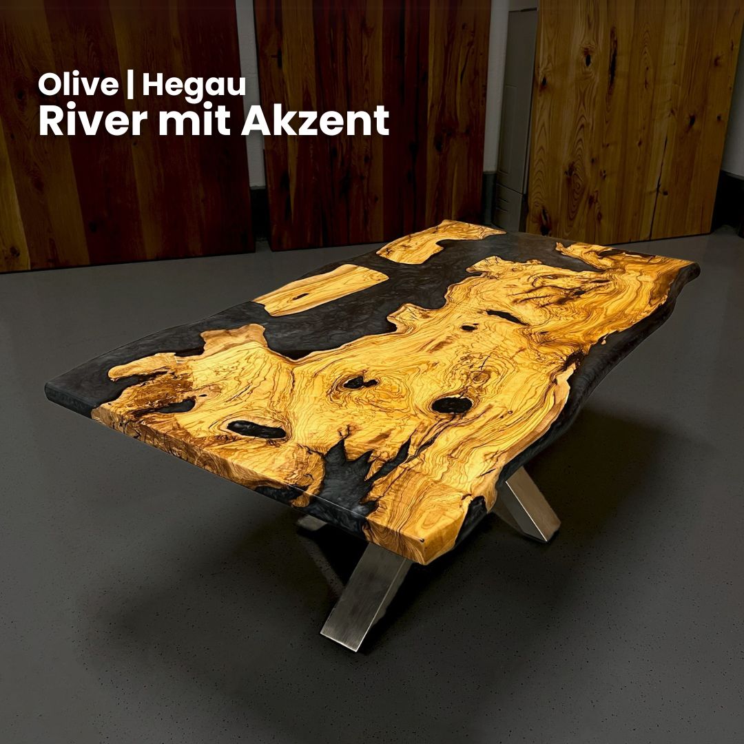 Epoxidharz Tisch nach Maß aus Olive | verschiedene Gestelle