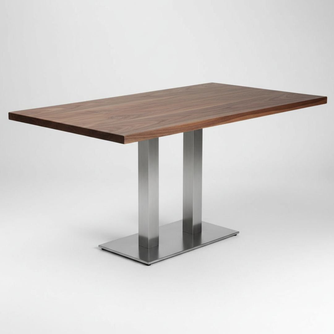 Gastronomie Tisch Rechteckig aus Nussbaum | verschiedene Gestelle