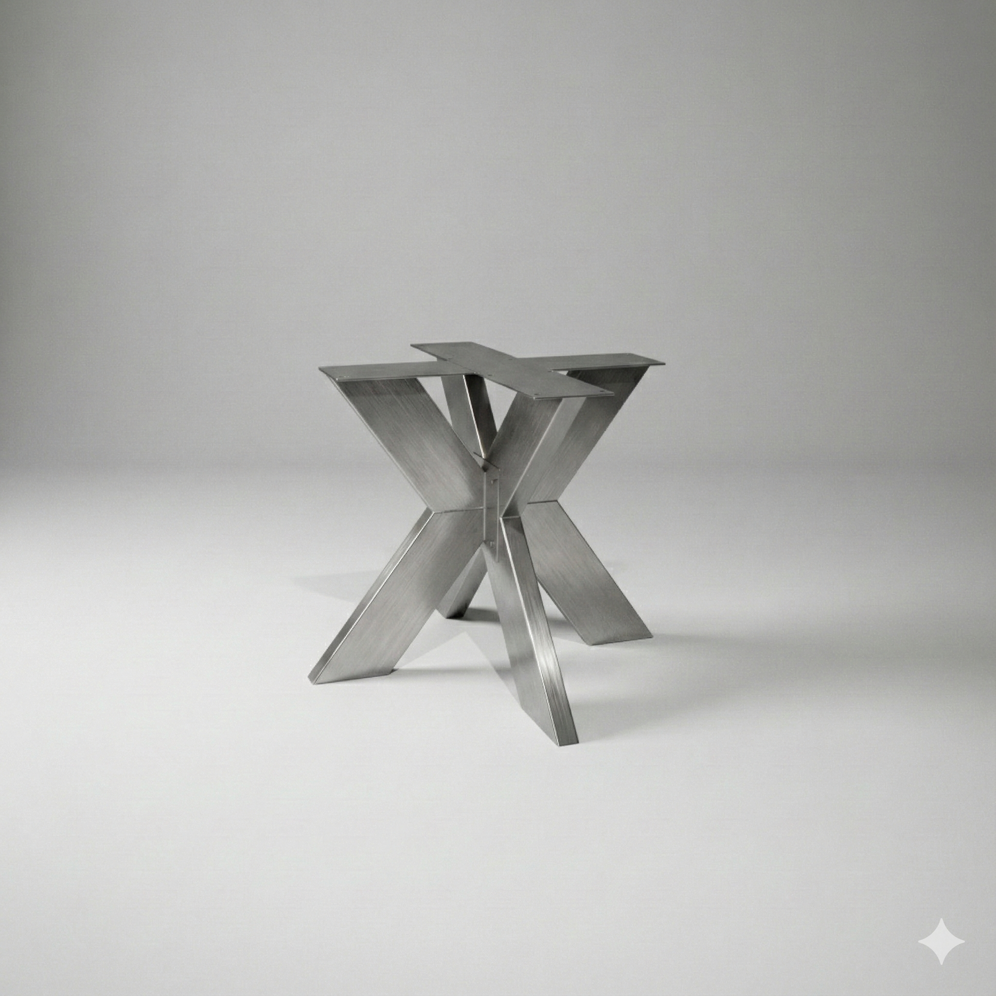 Sale! Epoxidharz Couchtisch aus Eiche | 70 cm Durchmesser | Kreuzgestell Edelstahl