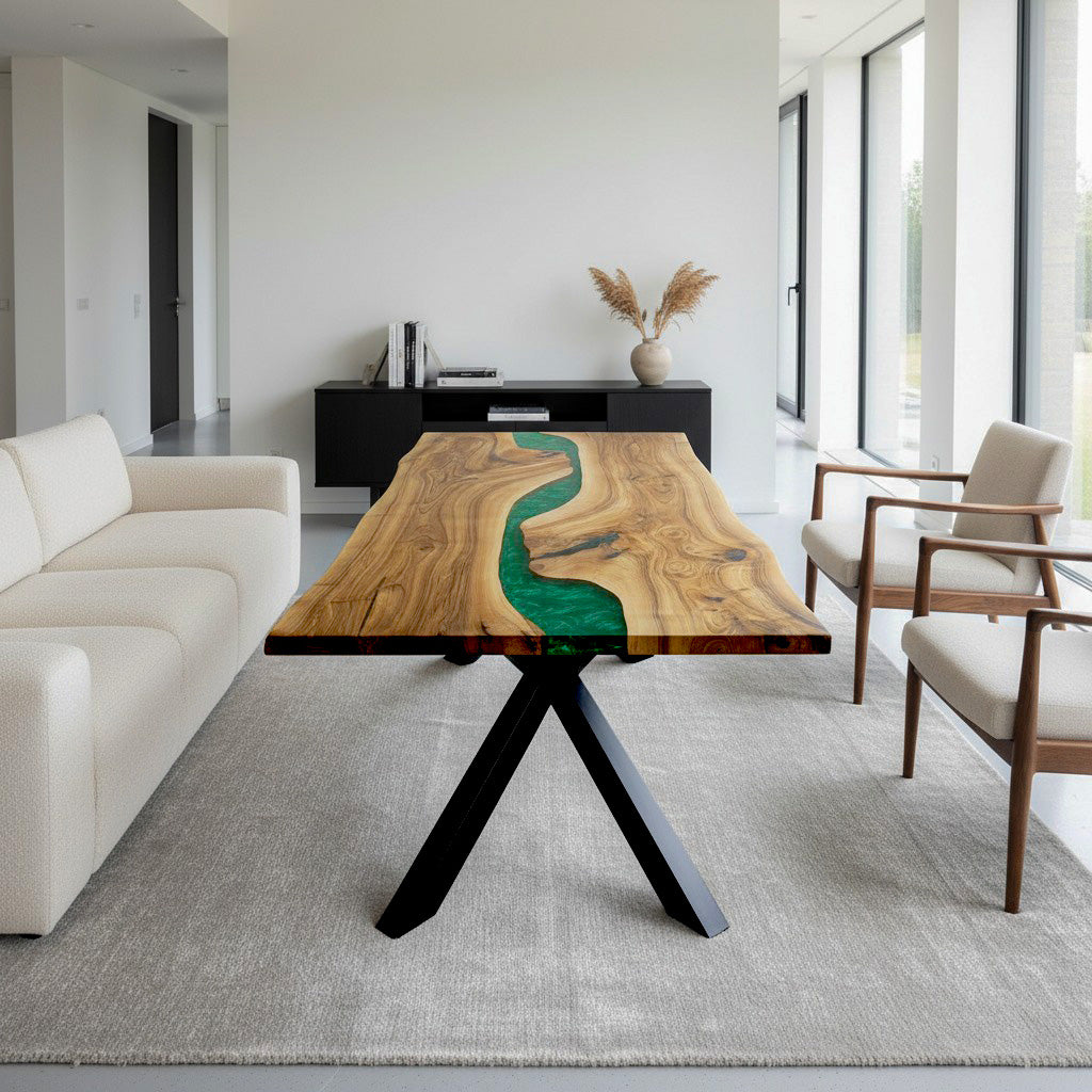 Sale! Epoxidharz Esstisch aus Nussbaum | 220 x 100 cm