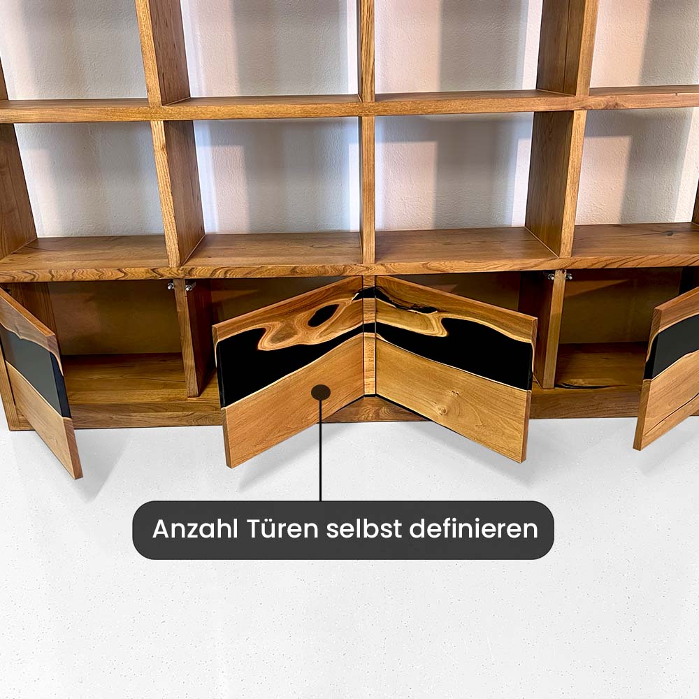 Sideboard-Regal aus Epoxidharz und Massivholz | Akazie