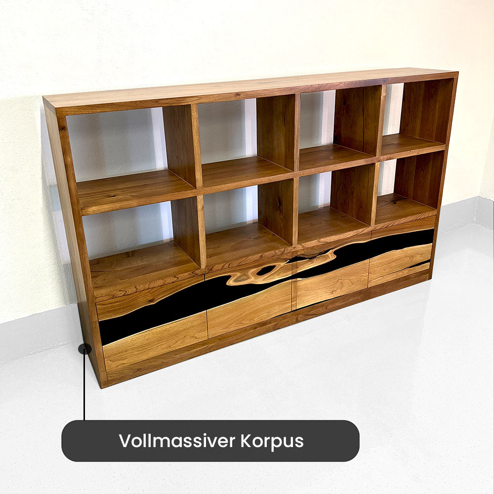 Sideboard aus Epoxidharz mit Regal