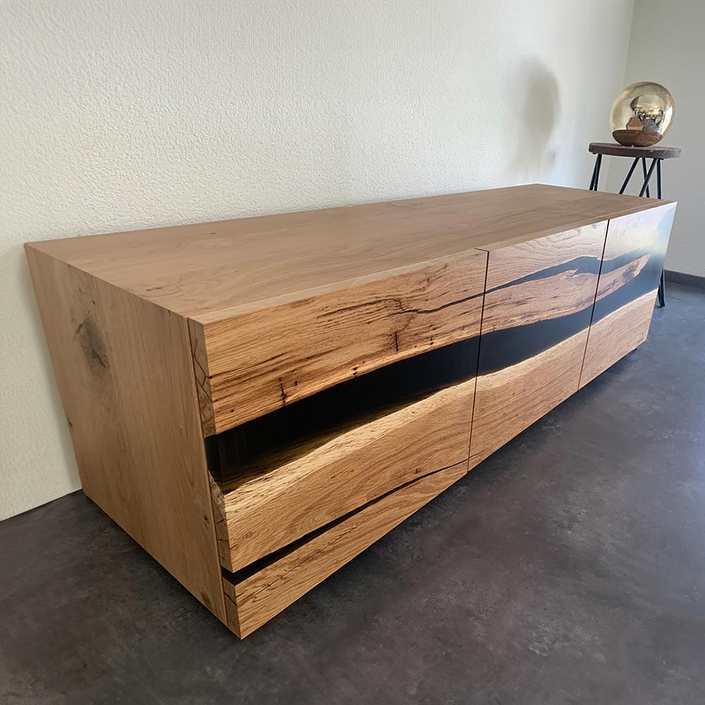 Sideboard-Epoxidharz-Eiche-Schwarzhirsch