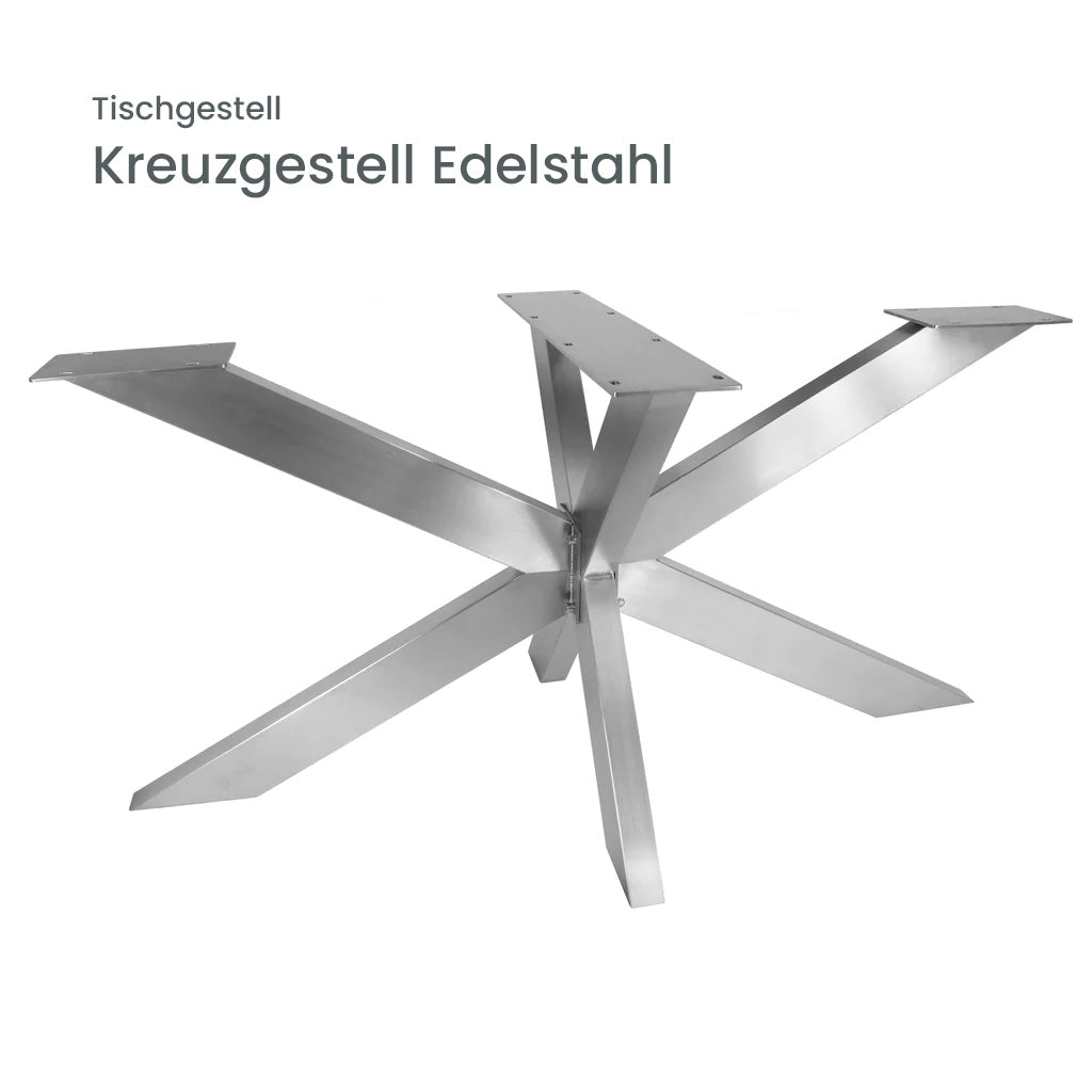 Esstisch Eiche 200 x 90 schwarz mit Baumkante | verschiedene Gestelle