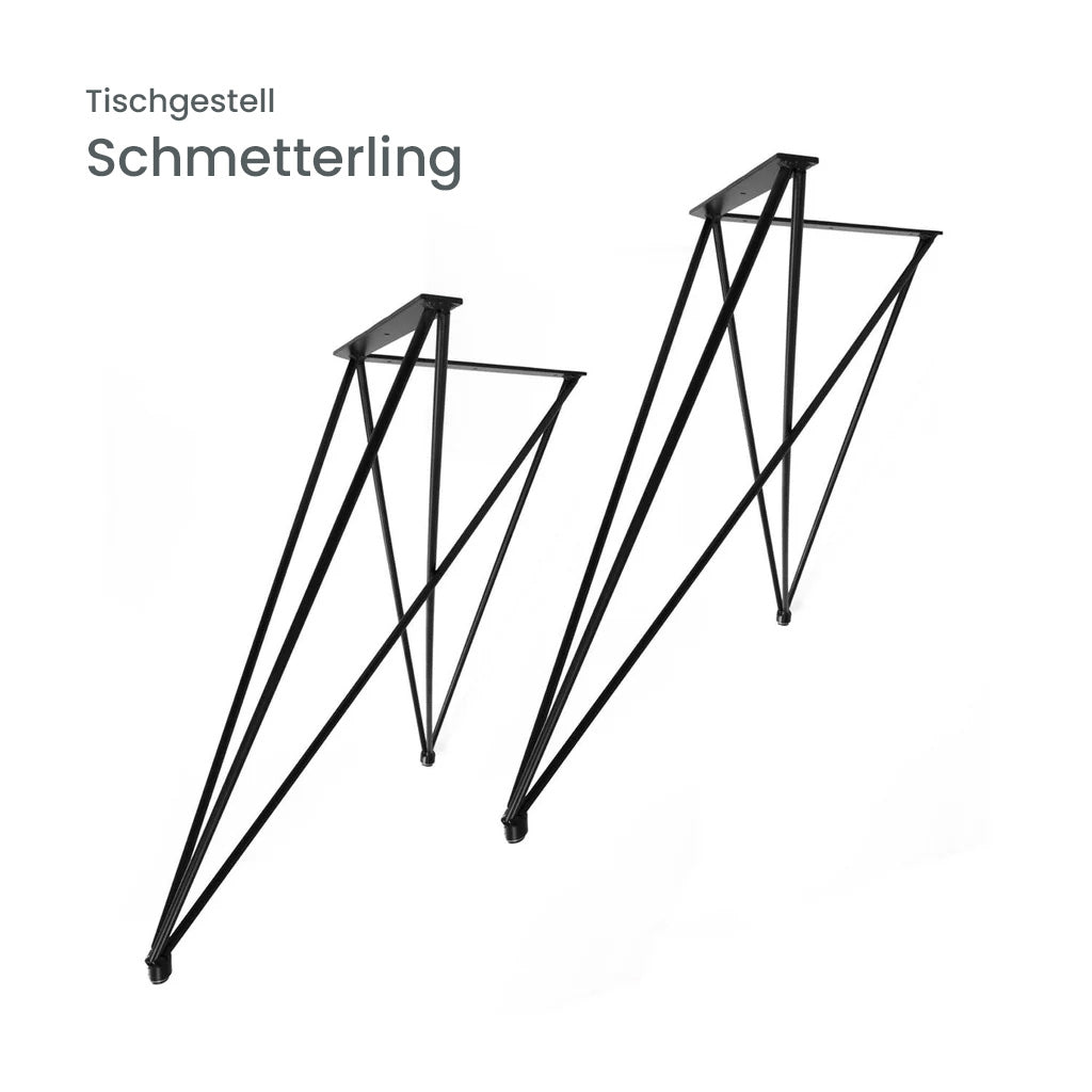 Esstisch Eiche 200 x 90 schwarz mit Baumkante | verschiedene Gestelle