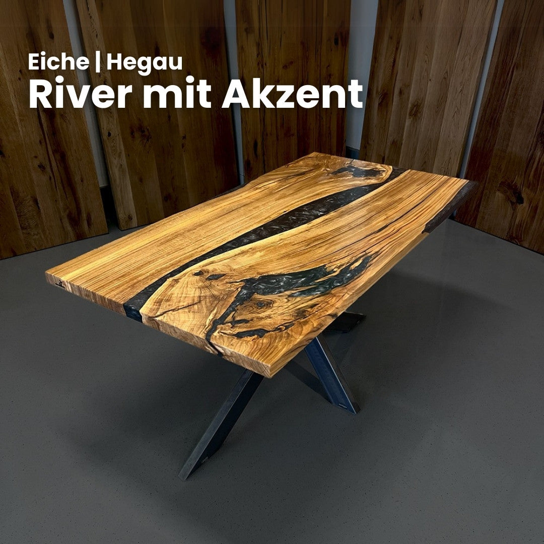 Epoxidharz Tisch aus Eiche | Modell Hegau