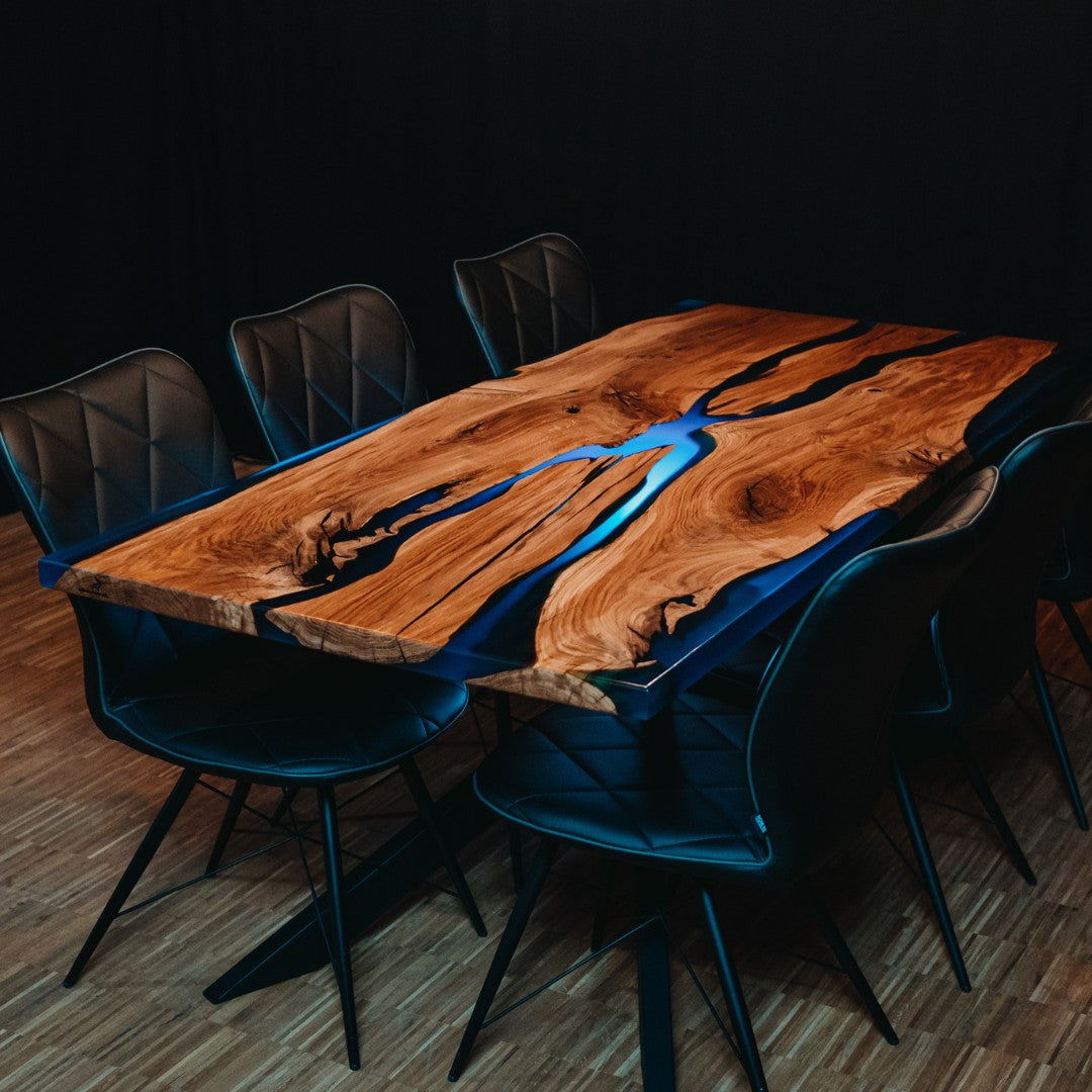 Epoxidharz Tisch rustikale Eiche | Modell Adria