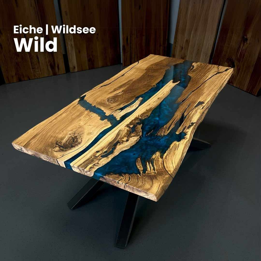 Epoxidharz Tisch aus Eiche | Modell Wildsee