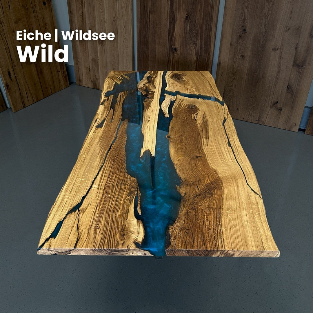 Epoxidharz Tisch aus Eiche | Modell Wildsee