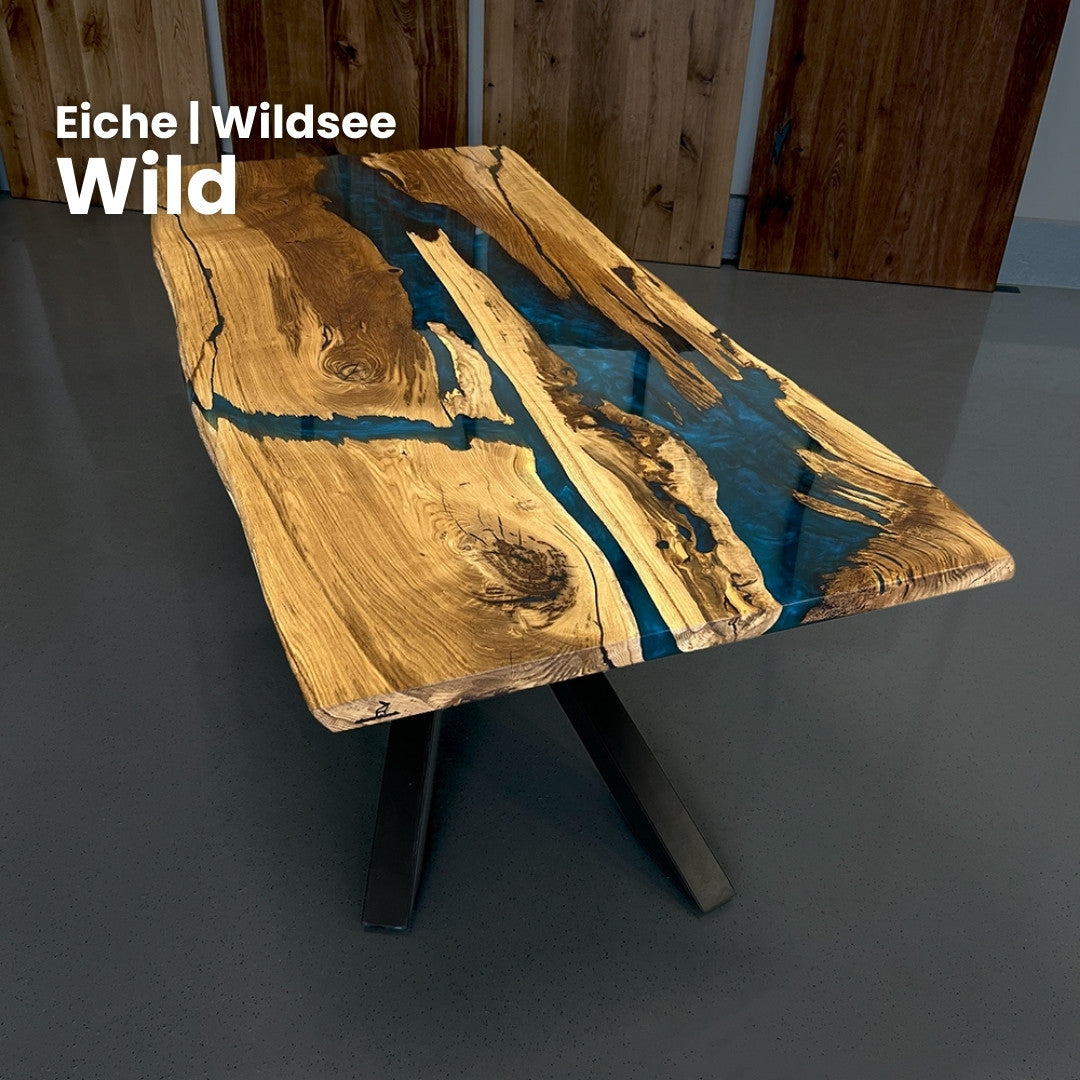 Epoxidharz Tisch aus Eiche | Modell Wildsee