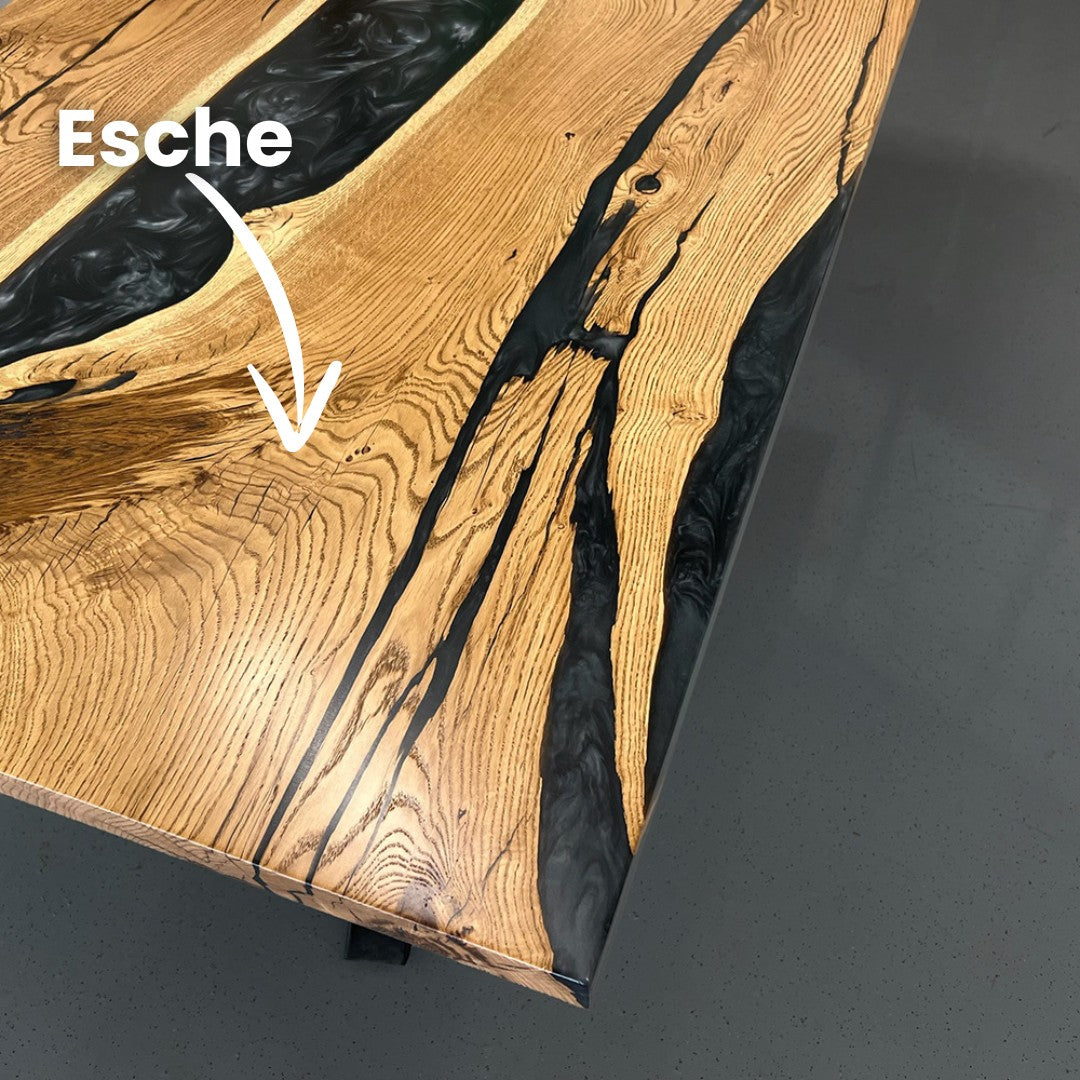 Epoxidharz Tisch aus Esche | Modell Hegau