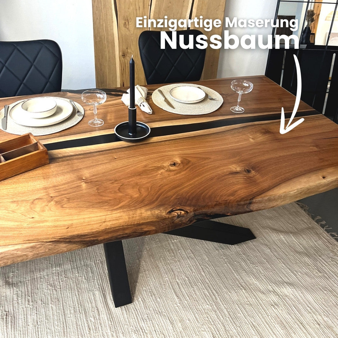 Epoxidharz Tisch aus Nussbaum | Modell Kinzig