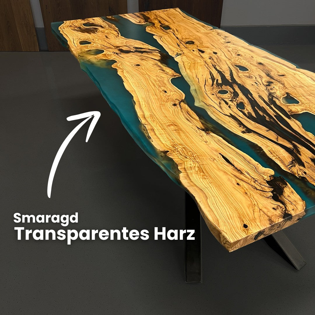 Epoxidharz Tisch aus Olive | Modell Wildsee