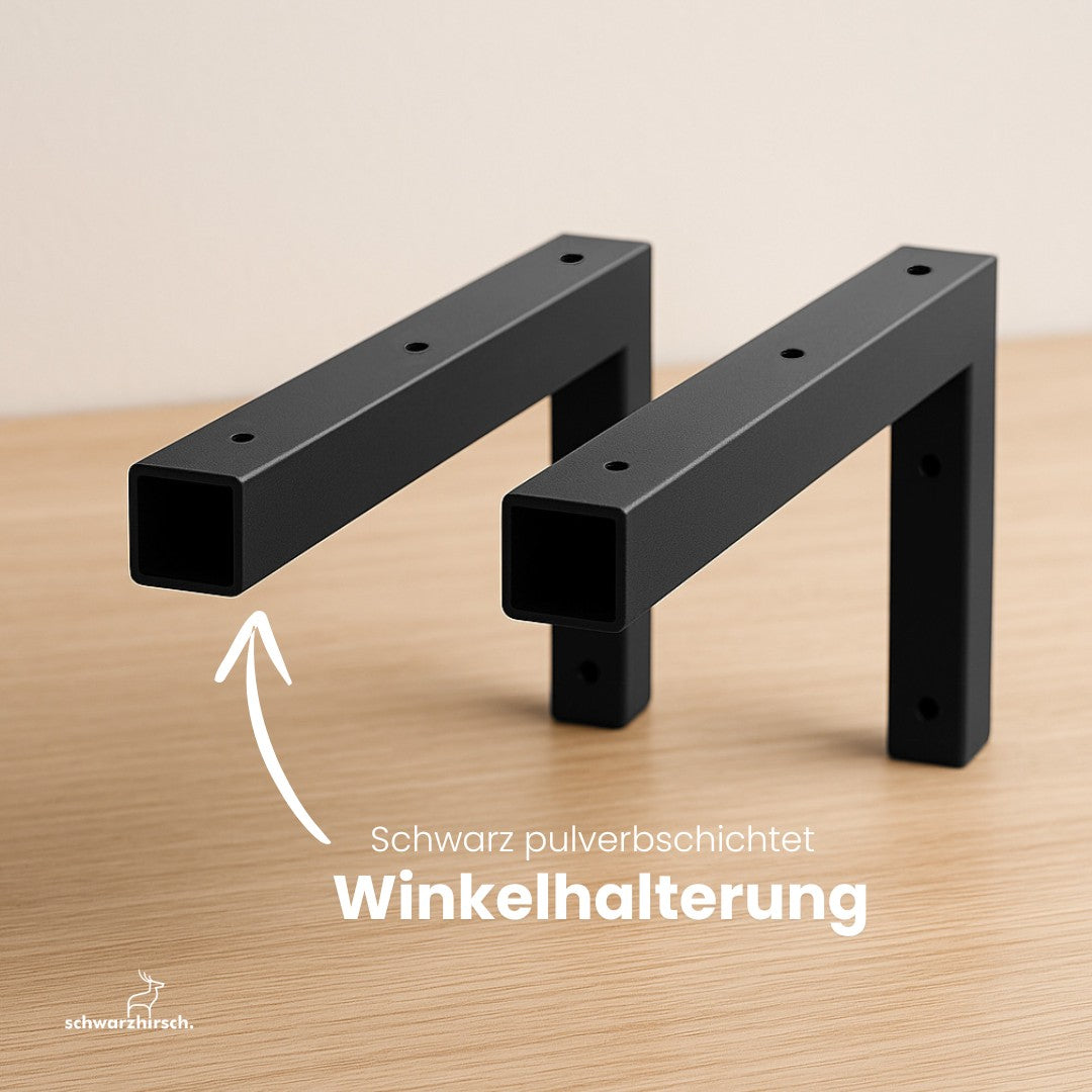 Waschtisch aus Eiche mit Baumkante | Wandhalterung in Winkelform