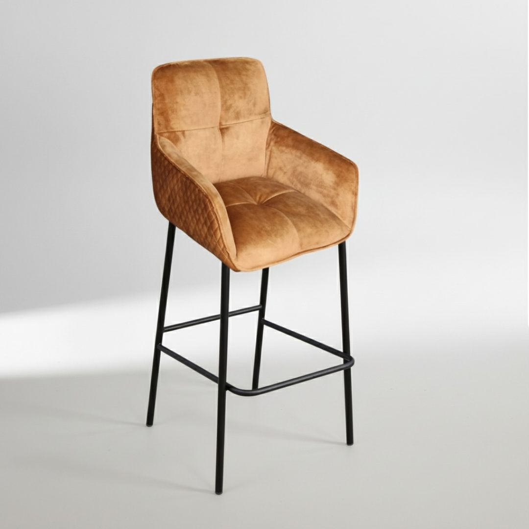 Barstuhl | Schwarzwald Loft | Samtstoff<br>1 Stück