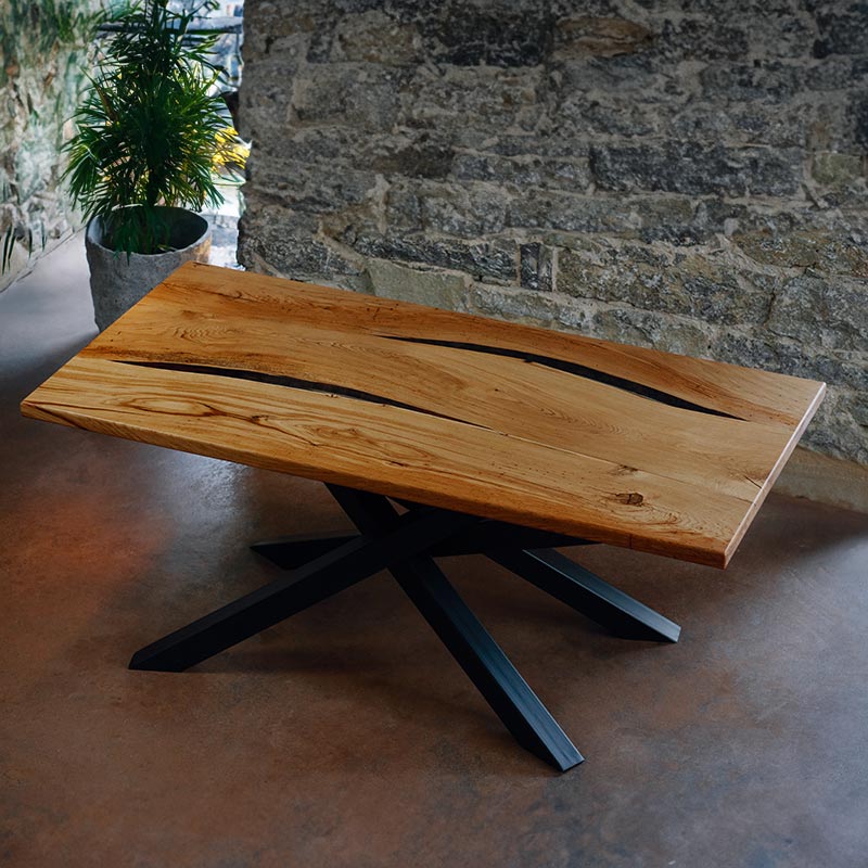 Sale! Epoxidharz Esstisch aus Eiche | 180 x 90 cm | verschiedene Gestelle