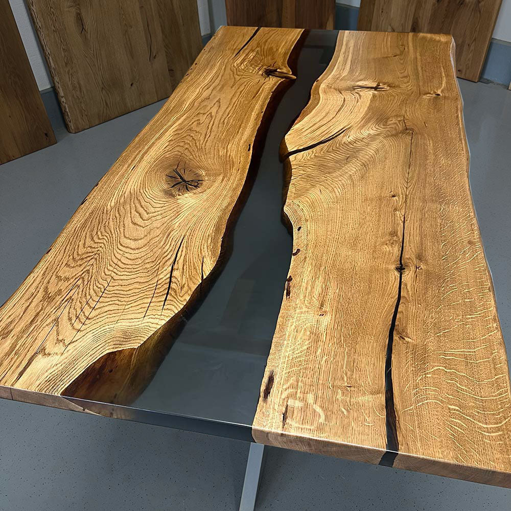 Sale! Epoxidharz Esstisch aus Eiche | 180 x 90 cm | verschiedene Gestelle