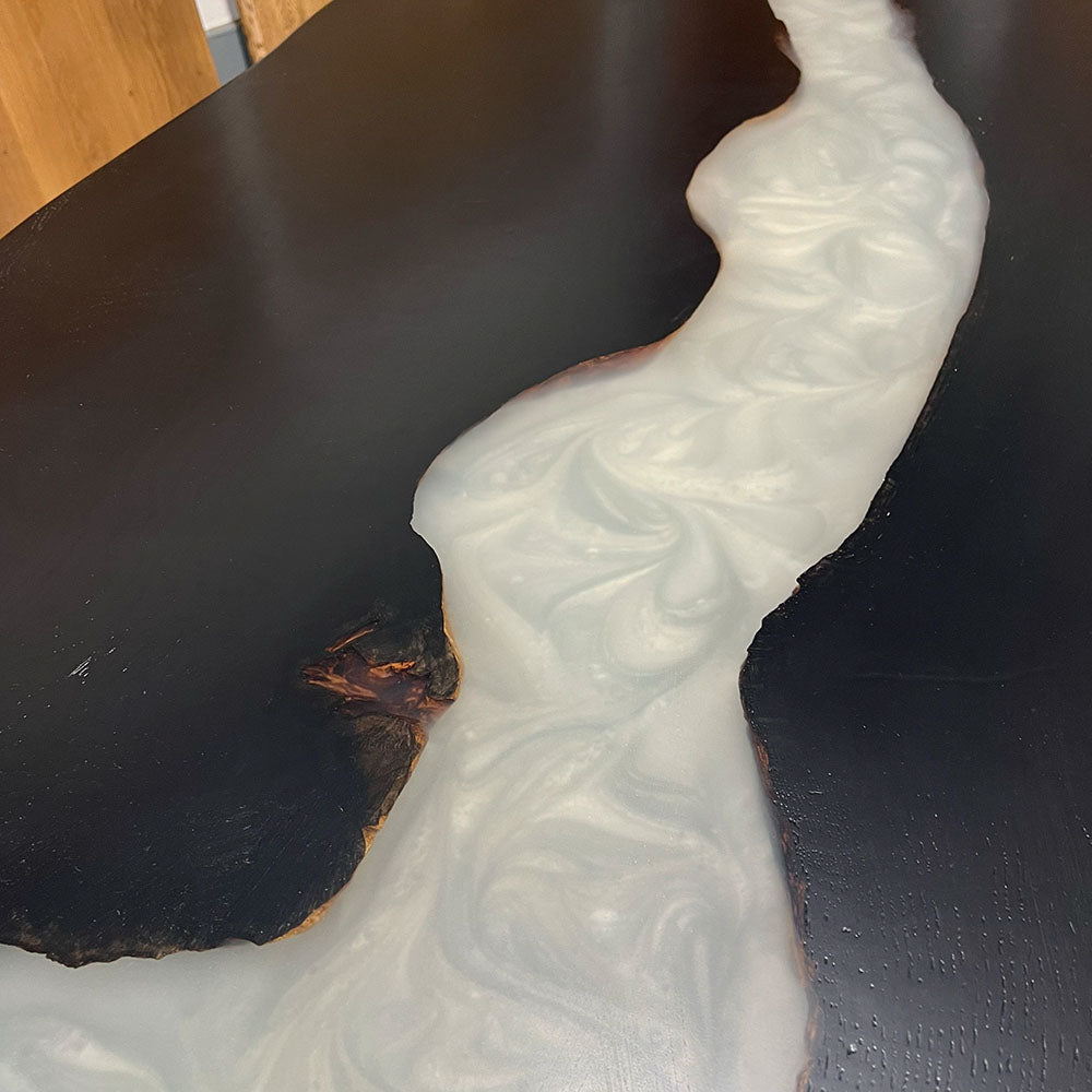 Sale! Epoxidharz Esstisch aus Eiche | 180 x 100 cm + 20 cm Ansteckplatte | verschiedene Gestelle