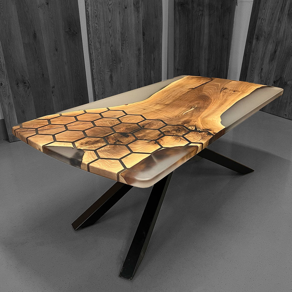Sale! Epoxidharz Esstisch aus Nussbaum | 200 x 100 cm | verschiedene Gestelle