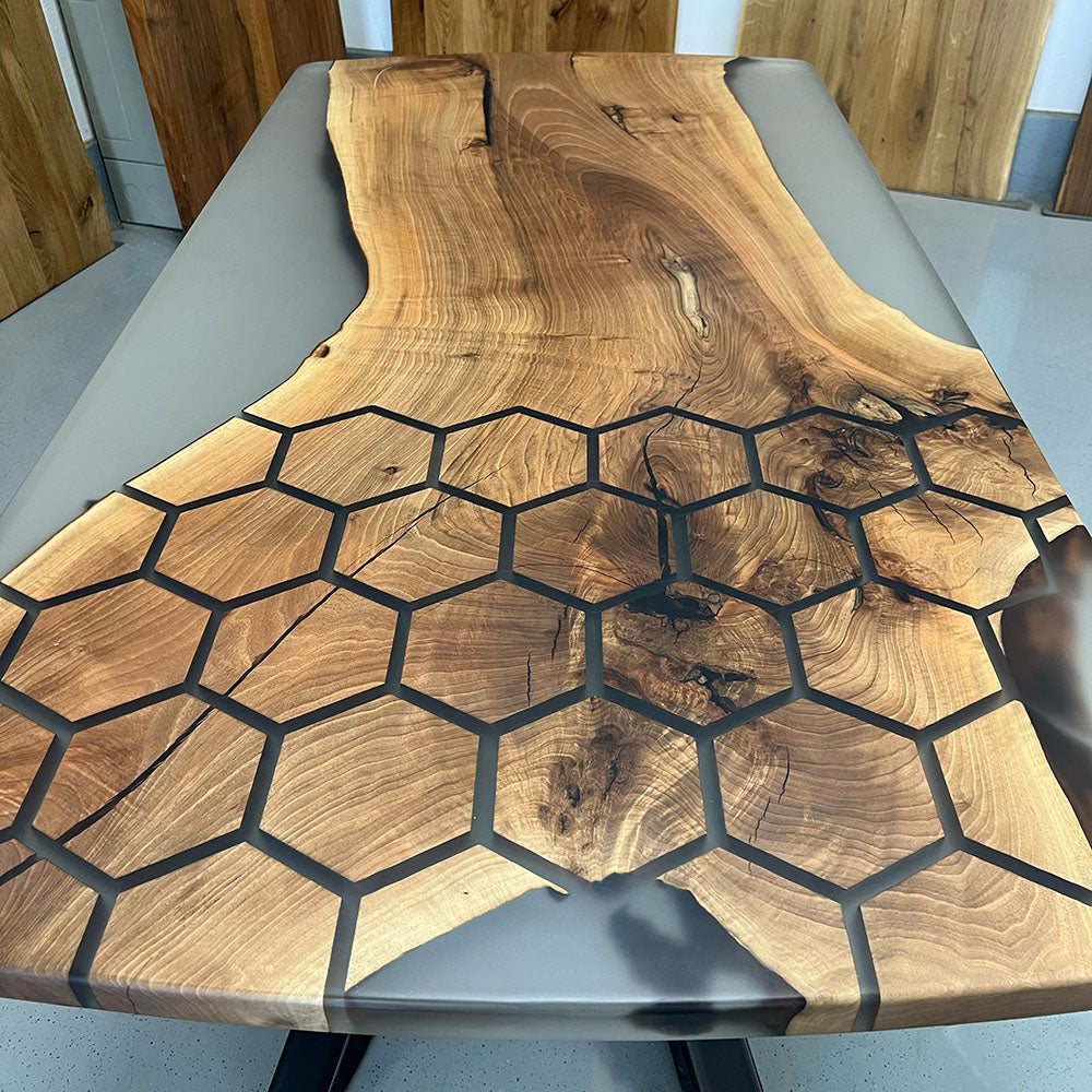 Sale! Epoxidharz Esstisch aus Nussbaum | 200 x 100 cm | verschiedene Gestelle