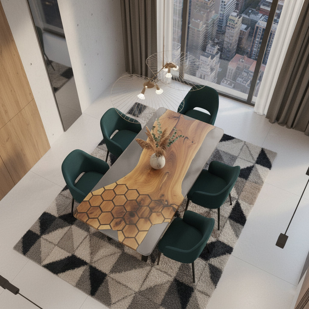 Sale! Epoxidharz Esstisch aus Nussbaum | 200 x 100 cm | verschiedene Gestelle