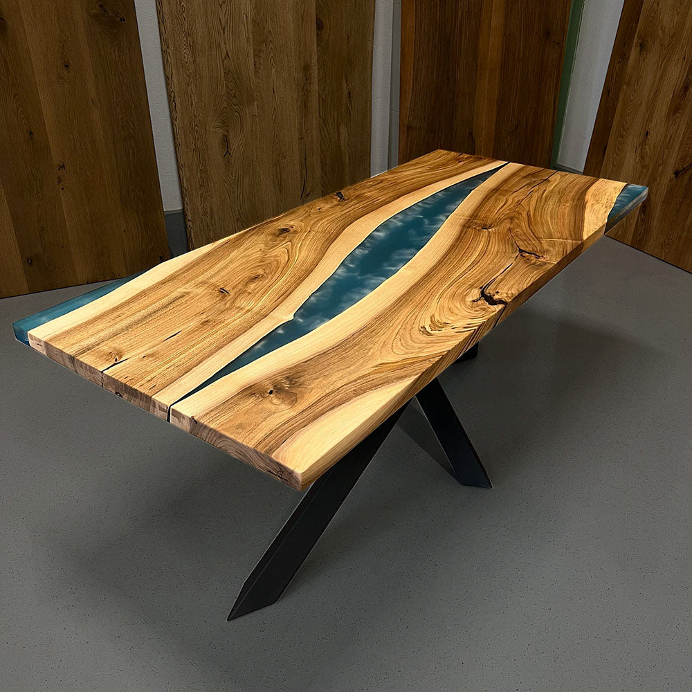 Sale! Epoxidharz Esstisch aus Nussbaum | 180 x 80 cm | verschiedene Gestelle