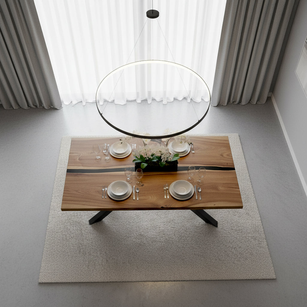 Sale! Epoxidharz Esstisch aus Nussbaum | 200 x 100 cm | verschiedene Gestelle