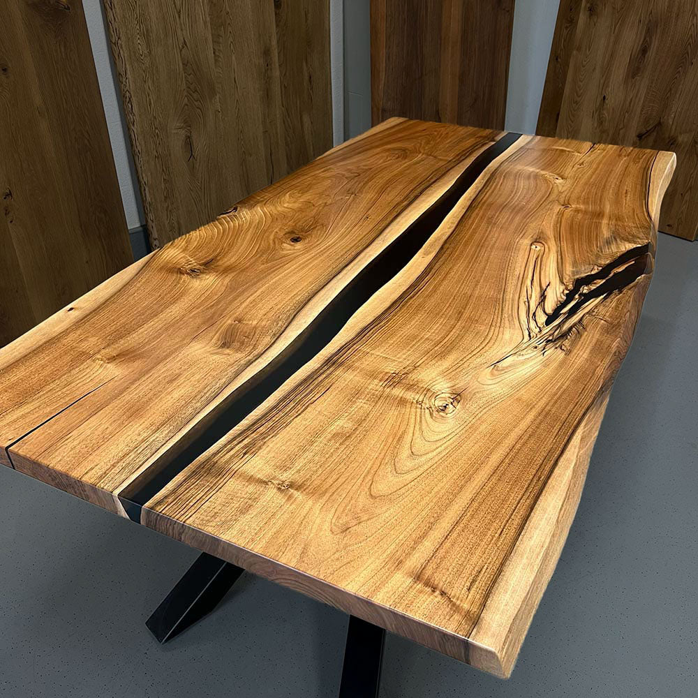 Sale! Epoxidharz Esstisch aus Nussbaum | 200 x 100 cm | verschiedene Gestelle