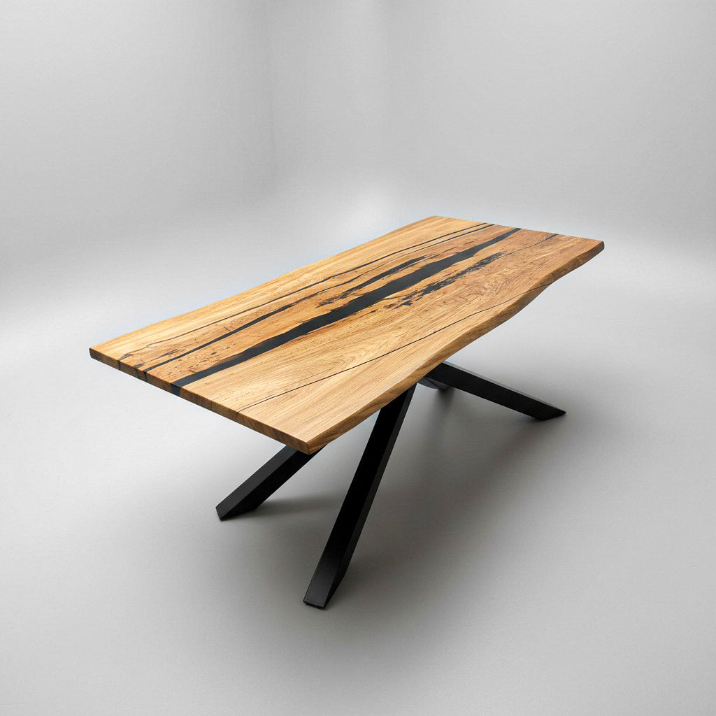Sale! Epoxidharz Esstisch aus Eiche | 180 x 90 cm + 30 cm Ansteckplatte