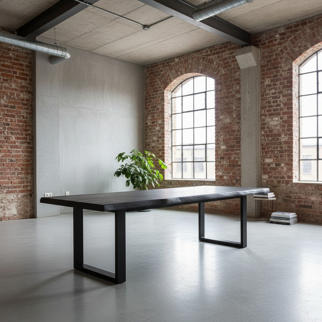 Esstisch Eiche schwarz | Modell Nachtschwärmer | 4 cm