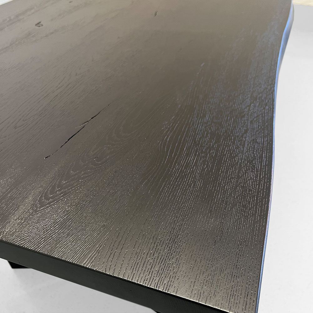 Esstisch Eiche 200 x 90 schwarz mit Baumkante | verschiedene Gestelle