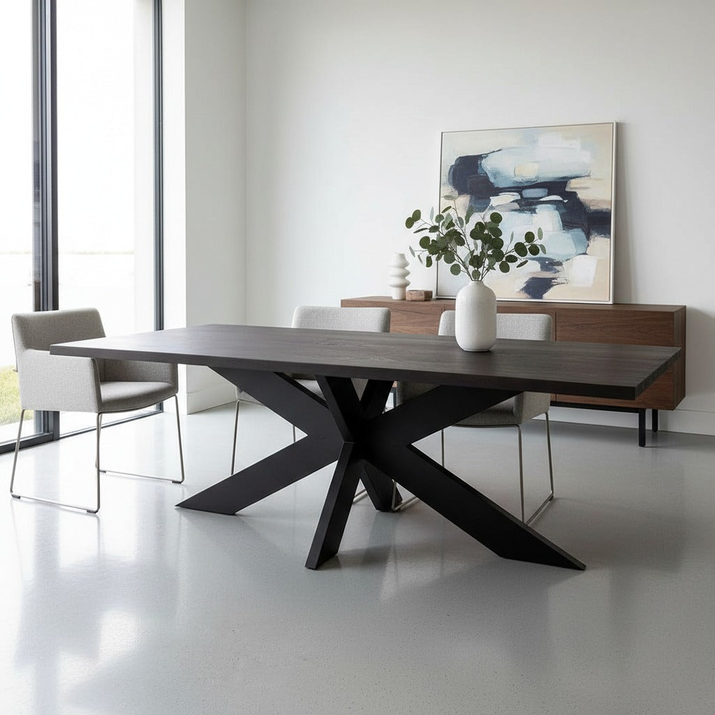 Esstisch Eiche schwarz | Modell Nachtschwärmer | 4 cm