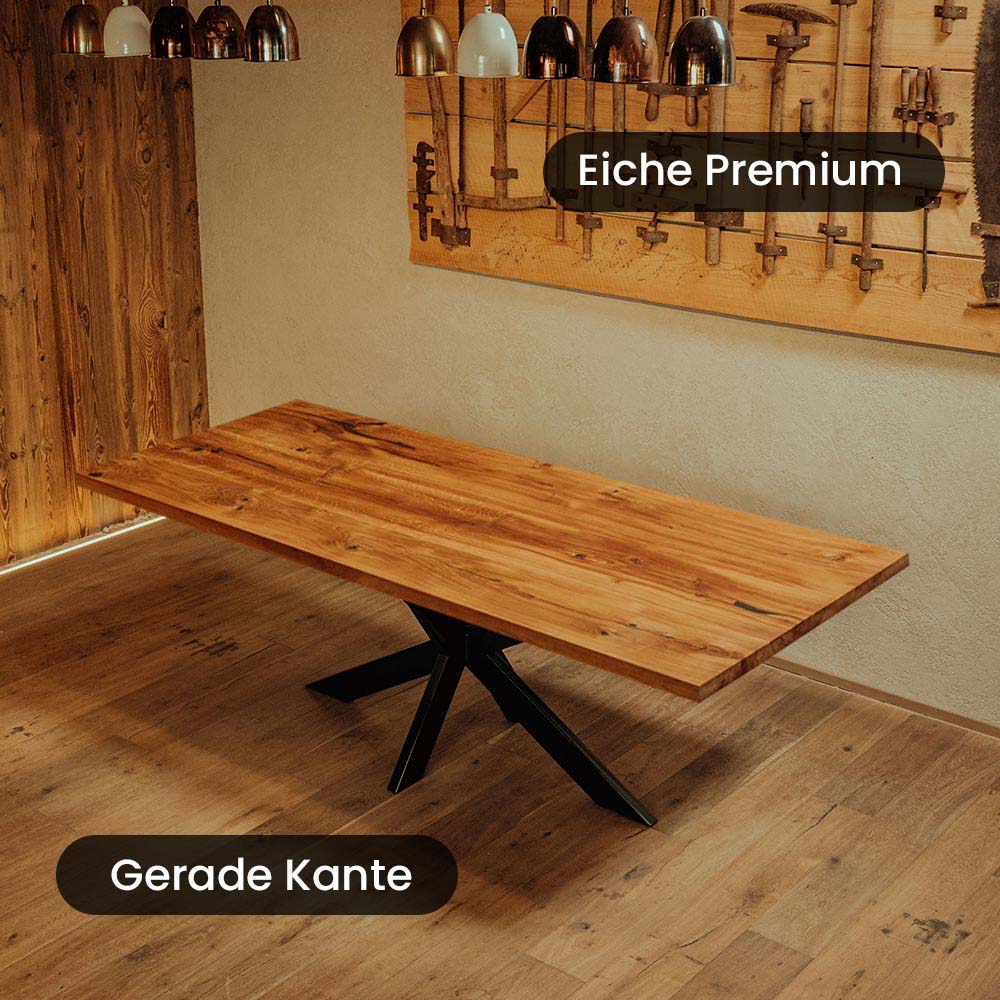 Esstisch Eiche Premium  | Gerade Kante | Geölt & Geschliffen