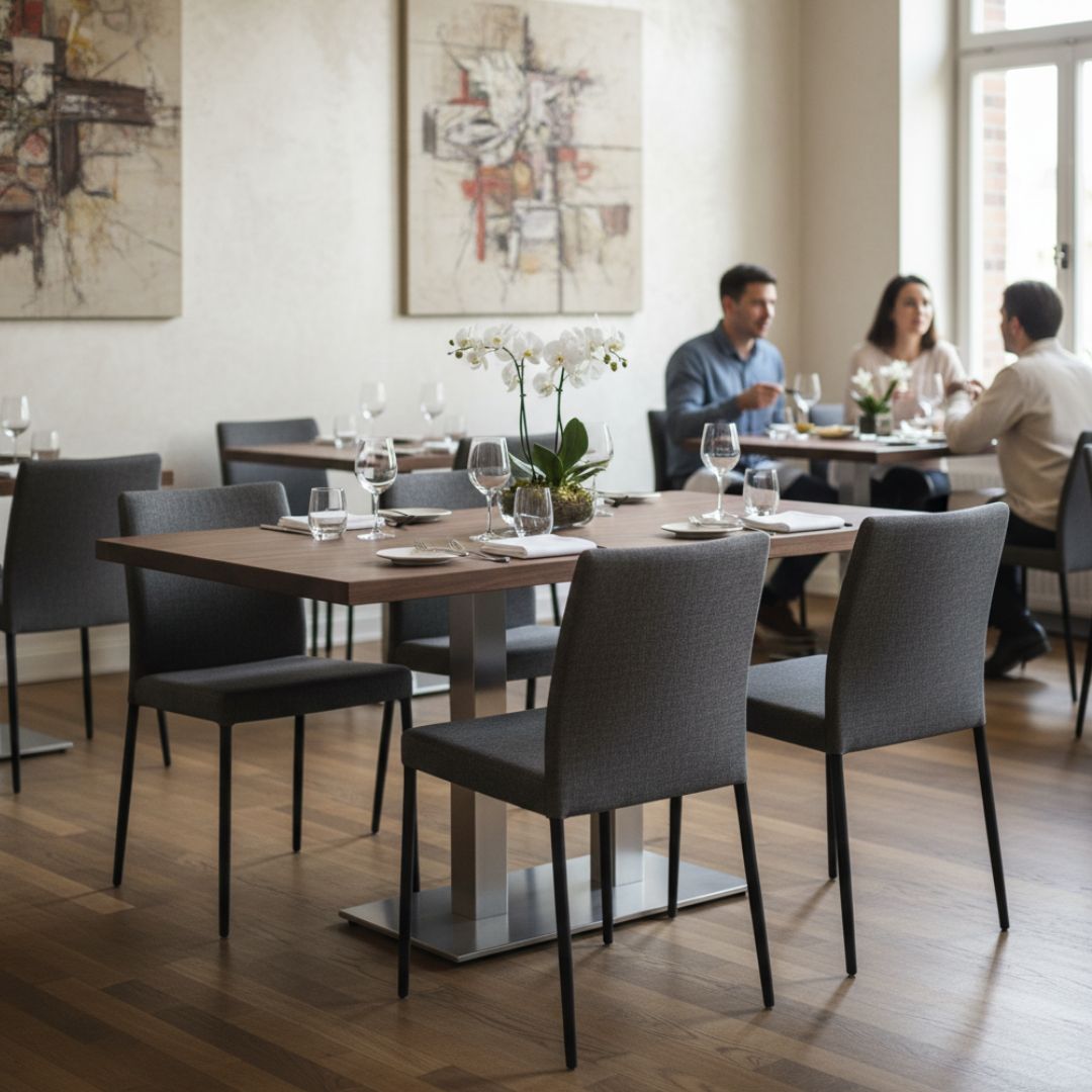 Gastronomie Tisch Rechteckig aus Nussbaum | verschiedene Gestelle