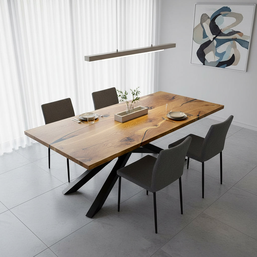 Sale! Esstisch aus Eiche Wild | 220 x 100 cm | verschiedene Gestelle