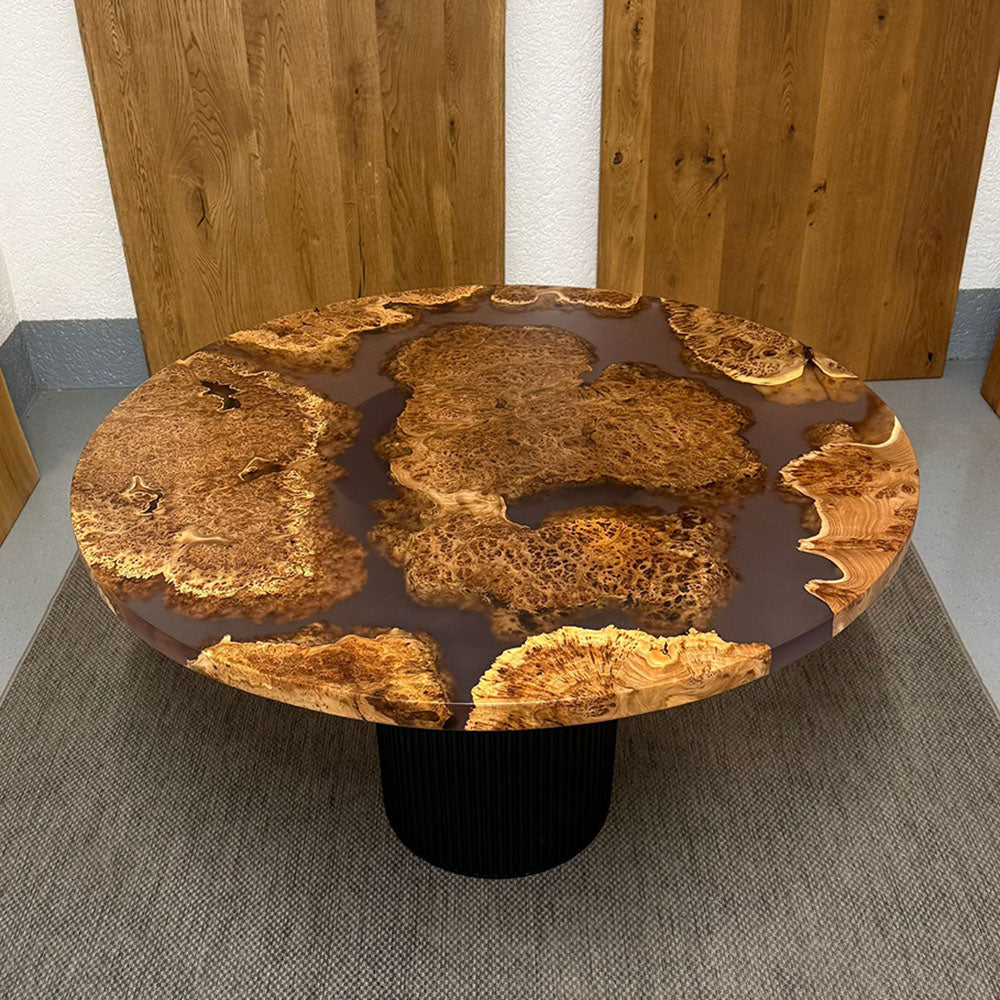 Sale! Epoxidharz Esstisch Rund aus Ulme | 120 cm