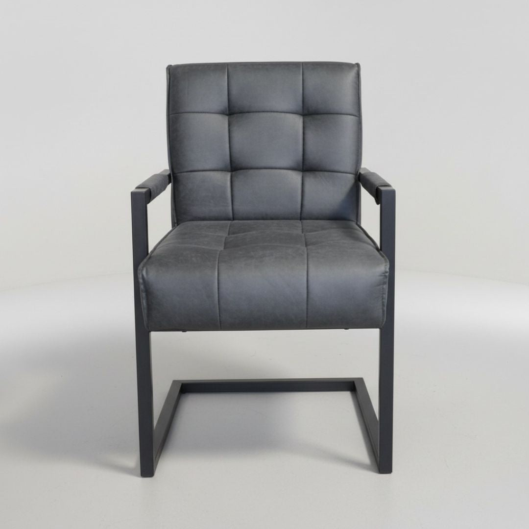 Esstisch Stuhl | Schwarzbach | Lederoptik<br>2 Stück